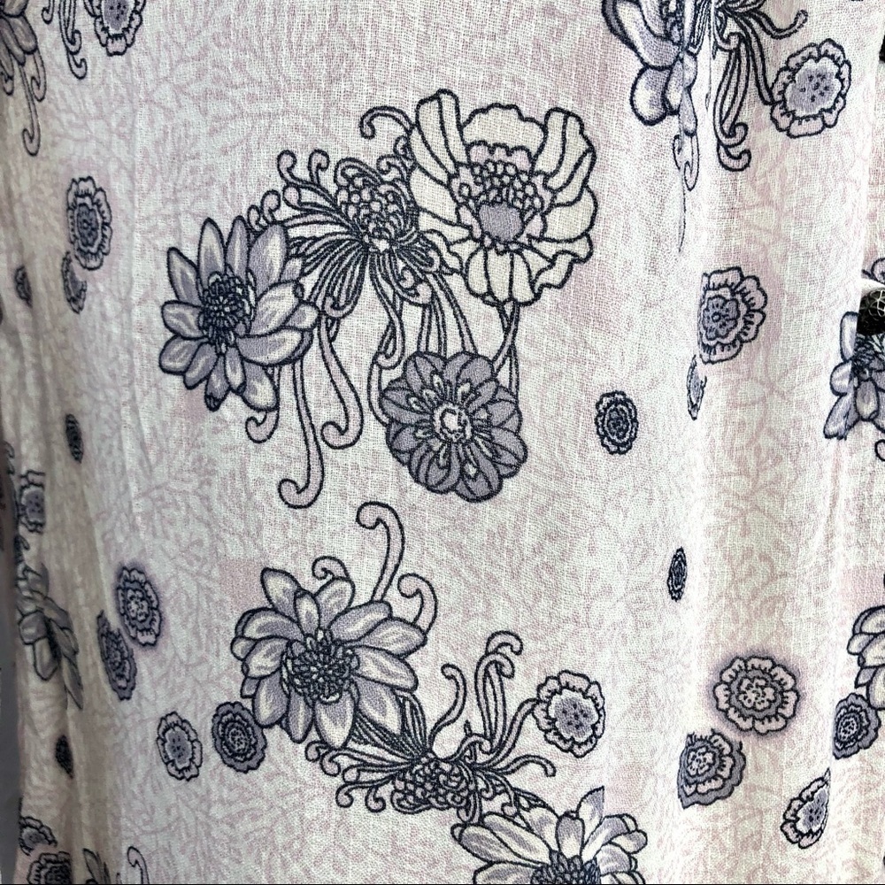 Lucky Brand semi-sheer crepe buttoned lotus top XS - Picture 3 of 8